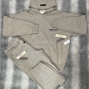 Essentials Heather Gray Hoodie and Joggers